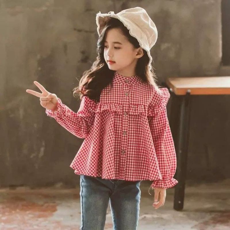 MISKA blouse/kemeja anak perempuan kekinian 3-8 tahun