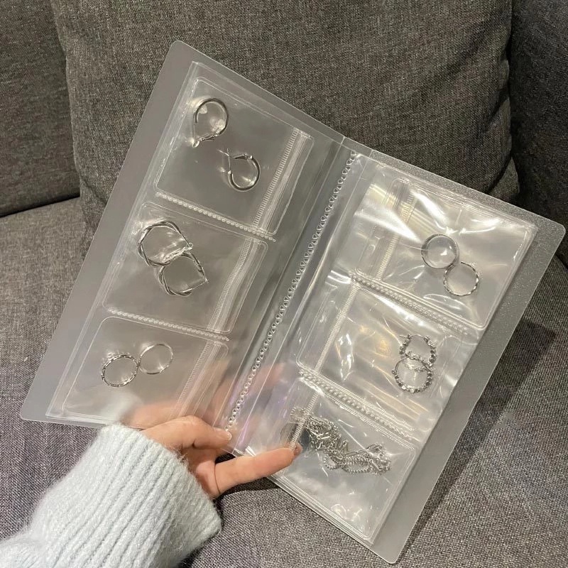 Tas Penyimpanan Perhiasan Cincin Kalung Anting 288 Grid Tahan Debu Untuk Hadiah