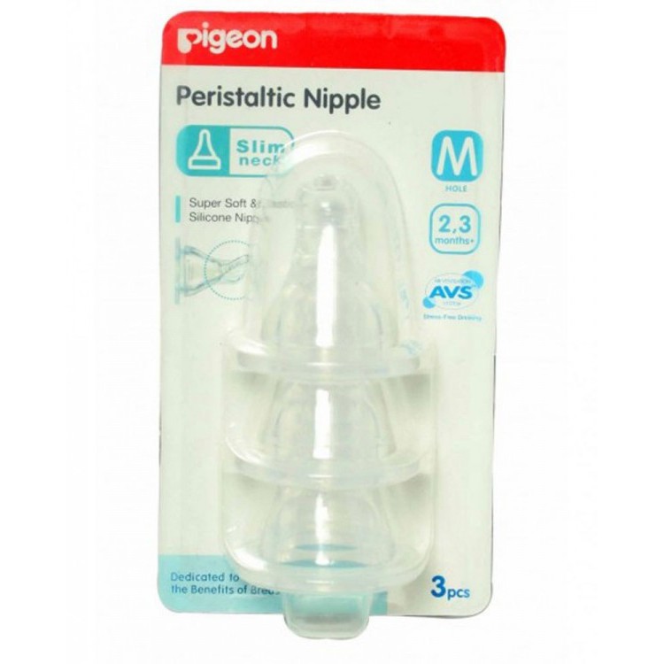 PIGEON Peristaltic Nipple Slim Neck isi 3