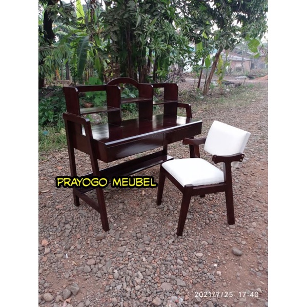 meja belajar + kursi jati murah - meja kantor - meja rak buku jati minimalis murah furniture jepara