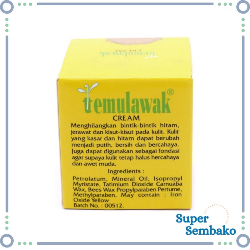 SKINCARE HERBAL TRADISIONAL TEMULAWAK CREAM DAY AND NIGHT WHITENING