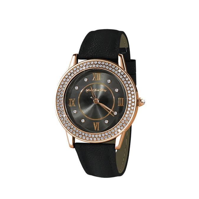 Dawn Leather Watch RGBK -Jam Tangan Crystal by Her Jewellery barang ada