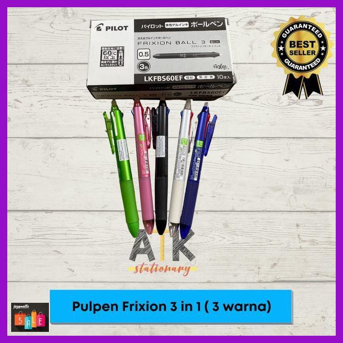 

Silutala- Pulpen Pilot Frixion Clicker 3 In 1 ( Pulpen 3 Warna) Atk - Hitam -Ori.