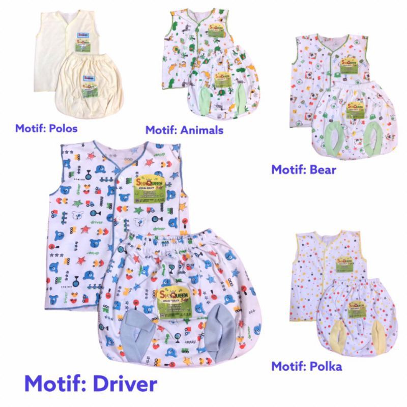 [SNI BISA PILIH MOTIF] Setelan kutung harian bayi perempuan laki laki newborn murah set baju bayi kutung newborn sni 0 6 bulan