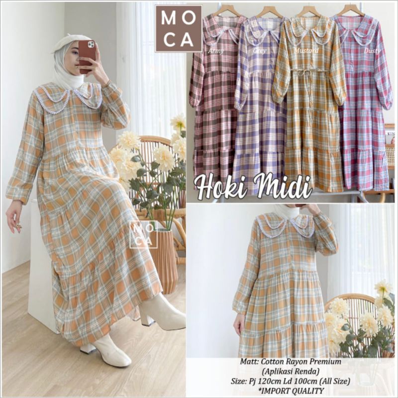 hoki midi dress ori moela