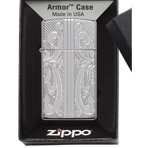 Zippo Armor Original USA 29831 Slim Exquisit Design 2 Side - Stok Lengkap