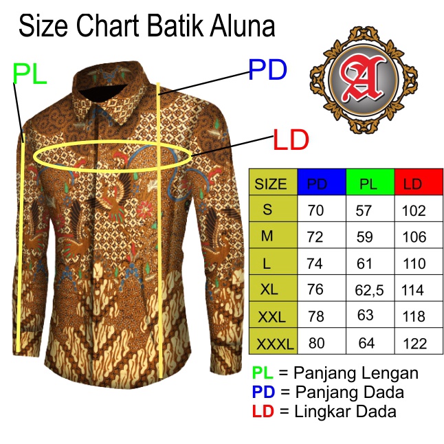 Batik Eksklusif Pria Premium Solo Lapis Furing Produksi Batik Aluna PCW 085