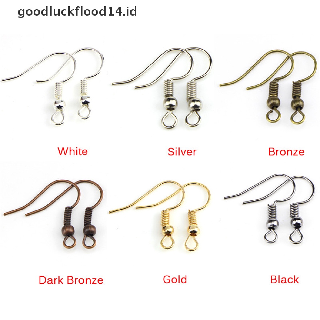 [OOID] 200PCS/Bag Earrings Hook Clasp Ear Hook Wire Bead DIY Jewelry Making Findings ID