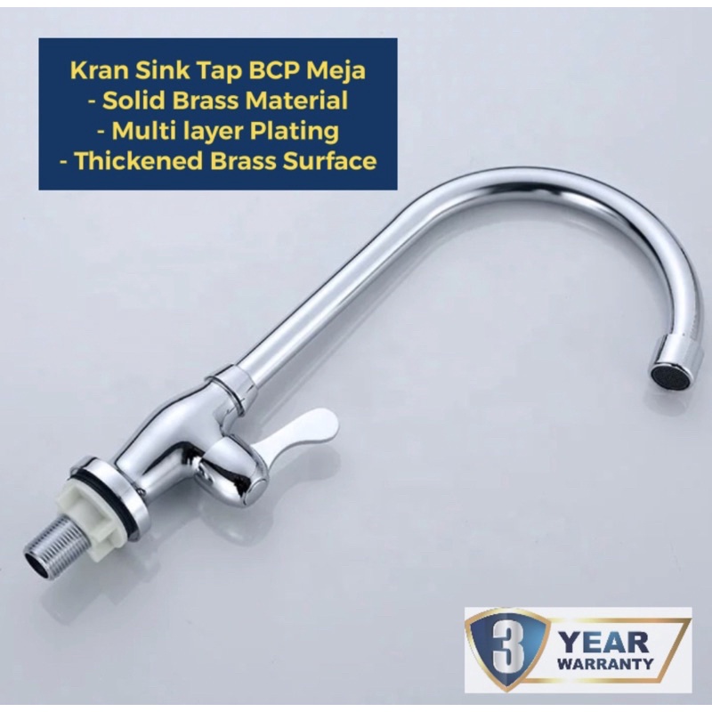 SPEC+ SP-9975 E Kran Air Angsa Meja Dapur Kuningan - Keran Air Dapur - Kitchen Faucet Brass