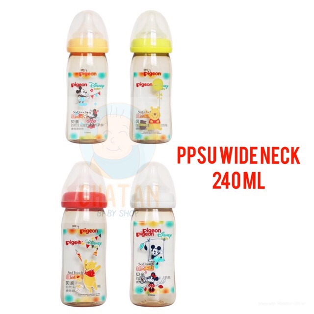 Botol Susu Pigeon PPSU Wide Neck 240ml/160mlDisney Edition