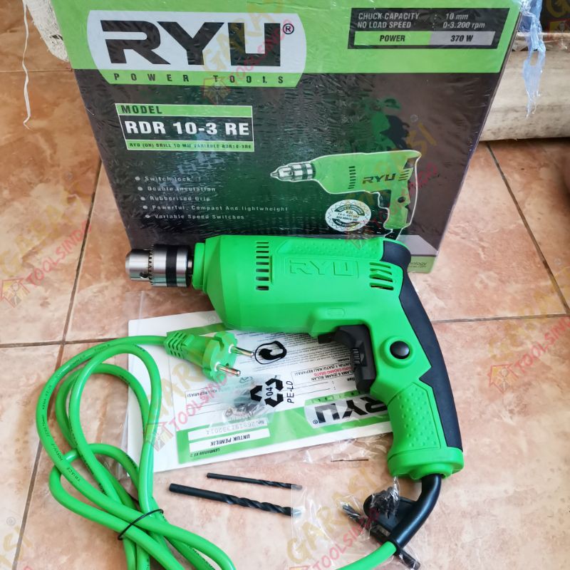 mesin bor 10mm RYU RDR10-3RE mesin bor listrik 10 mm bor besi bor kayu bor baja ringan galvalum