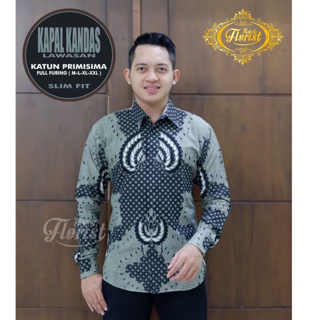 Batik Pria KAPAL KANDAS Lawasan Katun Primisima Full Furing Termurah