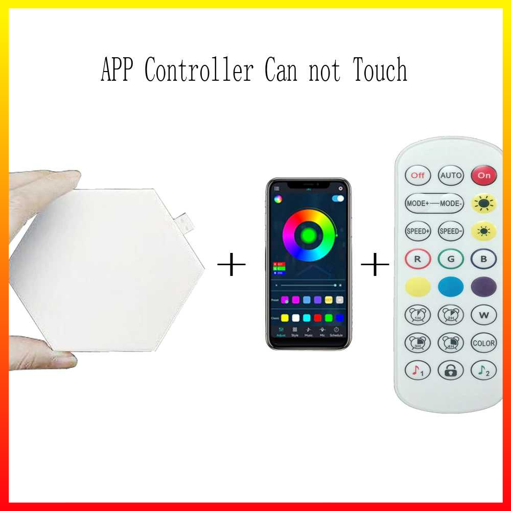 LED RGB App Control 6 PCS Lampu Dekorasi Hexagonal Sarang Lebah Dinding Quantum Light Kontrol Suara Yabstrip - 7CLL2DWH