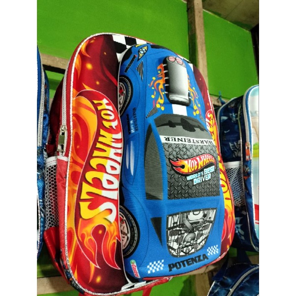 Ransel Embos 3D Motif Mobil Tas Ransel anak sekolah SD laki-laki