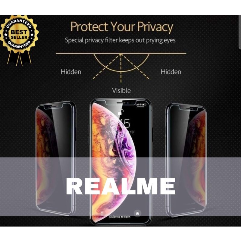 REALME ANTI SPY / TEMPERED GLASS / ANTI GORES / TG / PELINDUNG LAYAR REALME 2 C2/A1k  3 PRO 5 5 PRO 6 7 C11 C17 C20 C21 C25 10 8I C31 C35 C30 NARZO 50 5G C33 GT MASTER NEO 2 3 C30S C55 C53