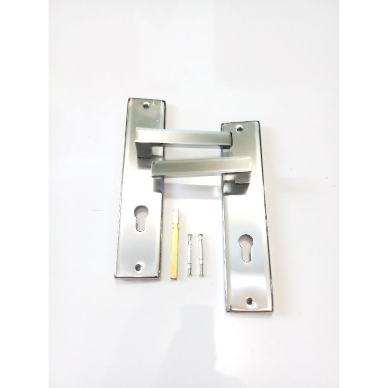 HANDLE BESAR SET MINIMALIS KOTAK PUTIH / GAGANG KUNCI PINTU RUMAH KUALITAS BAGUS