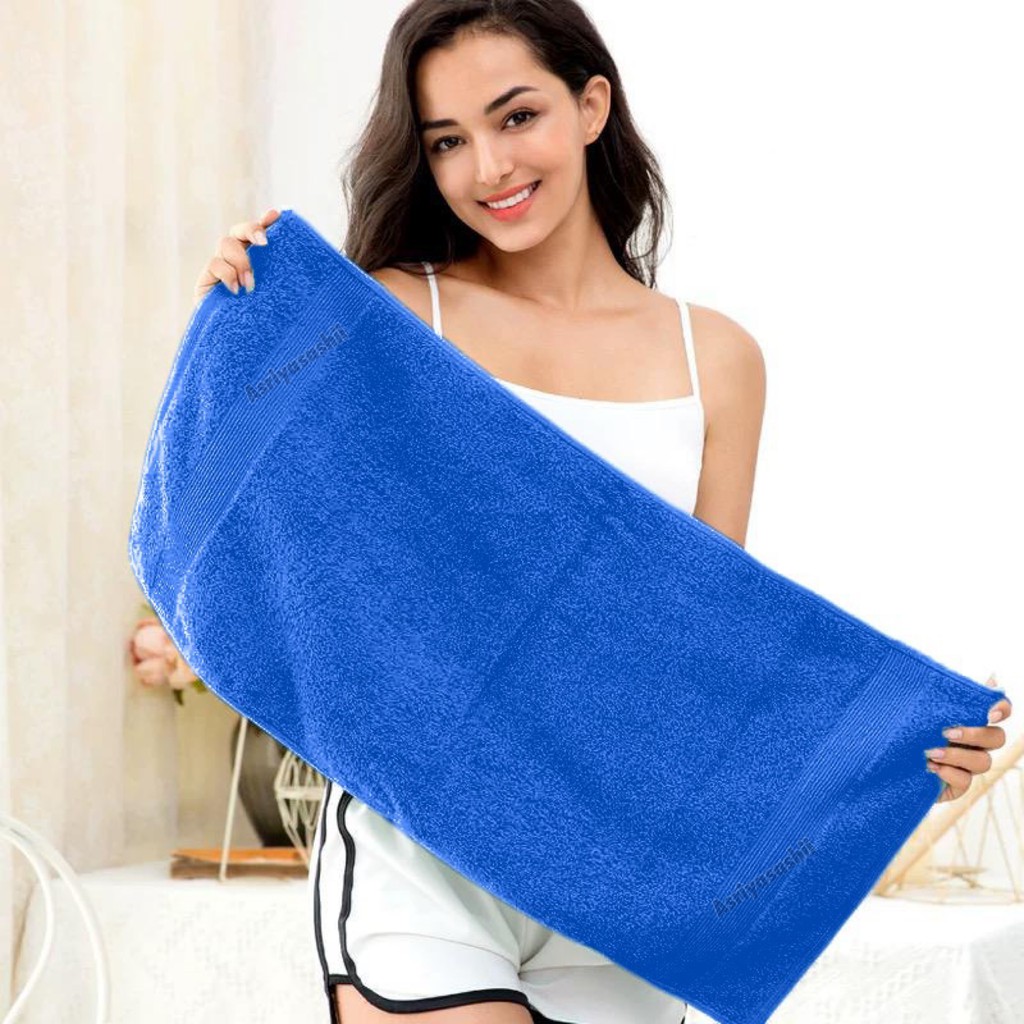 Handuk Wajah Leher Muka Biru 35x70 Asriyasashii Cotton 100% Tebal Lembut Termurah Terlaris