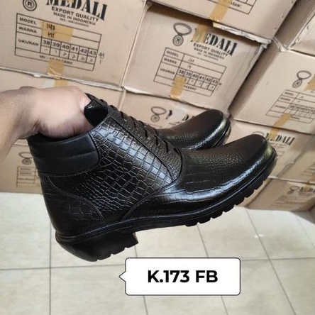 Sepatu Kulit PDH Pria boots Polri TNI security guard PNS sepatu kerja formal tampil lebih keren