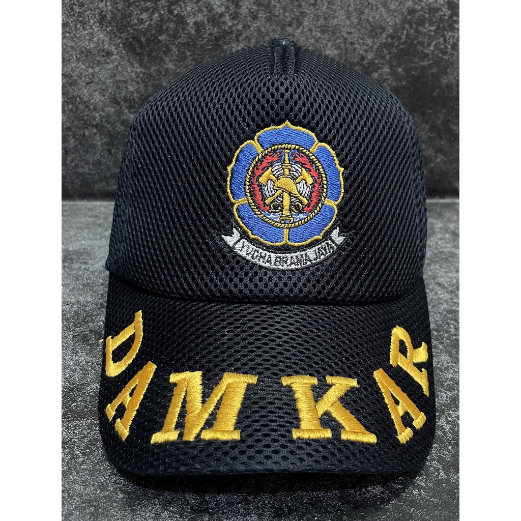 Topi Jaring Damkar - Topi Jaring Pemadam Kebakaran - Topi Jaring - Topi Dinas Pemadam