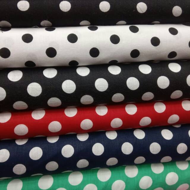 Kain katun Jepang polkadot // kain polkadot//bahan meteran