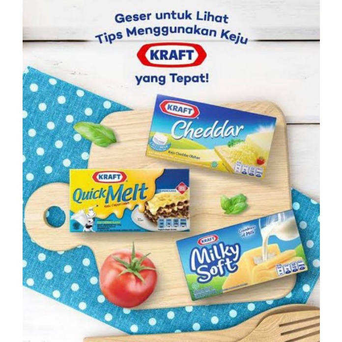 

Keju Kraft Cheddar Milky Soft All in One All-In-1 cheese Quick Melt 165gr