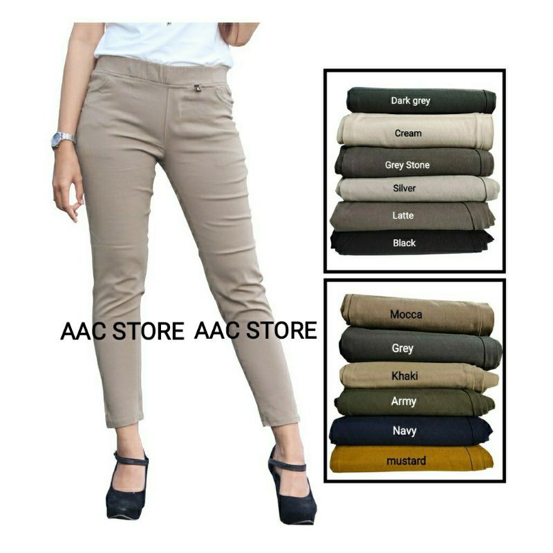 AAC Celana Chino Wanita Bahan Melar Elastis Elizabeth Pants