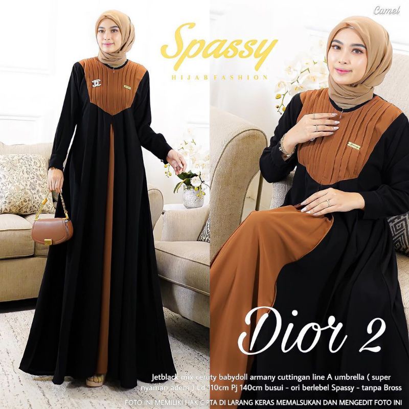 Cod Dior 2/gamis maxy/gamis ibu ibu/gamis murah berkualitas premium/gamis kekinian/gamis kondangan/b
