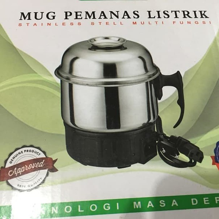 Mug Pemanas Listrik Panci Elektrik 14cm Lebar Stainless Steel Bagus