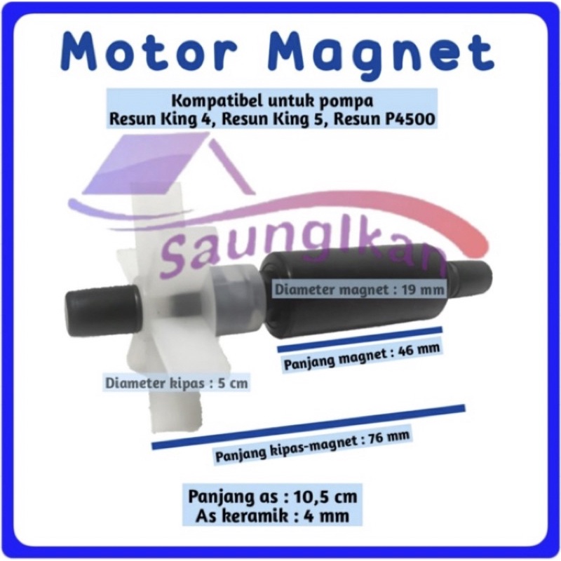 Rotor Magnet Kipas Pompa Celup Aquarium KING 4 KING 5 PENGUIN 4500
