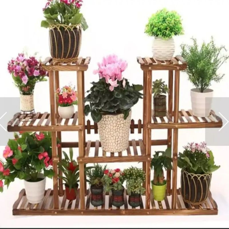 rak bunga standing pot besar 12 tatakan