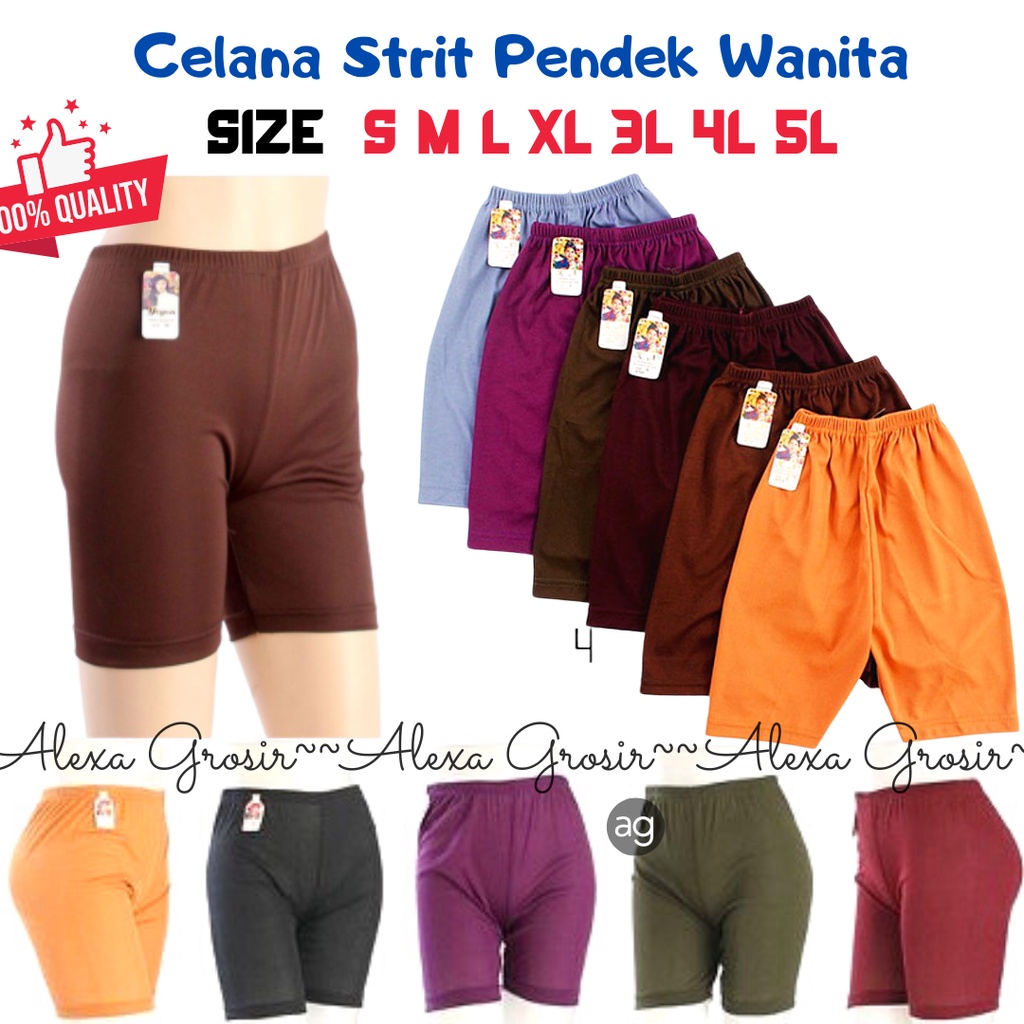 Celana short Celana strit pendek wanita L jumbo  legging pendek dalaman celana pendek stretch/alexa