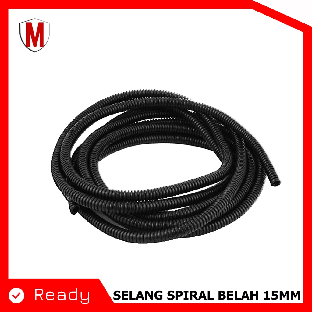 SELANG KABEL MOBIL SPIRAL HITAM 15MM X 50 METER HIGH QUALITY UNIVERSAL (GROSIR MURAH)