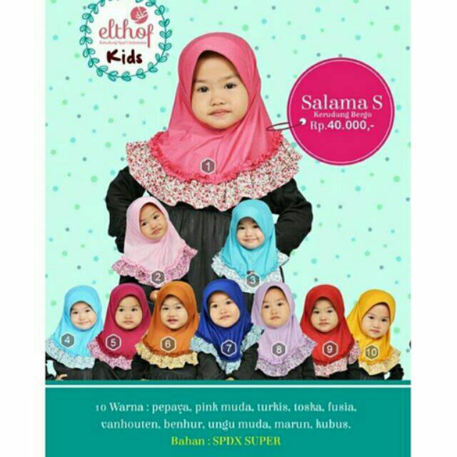 Kerudung/jilbab/bergo anak batita Elthof