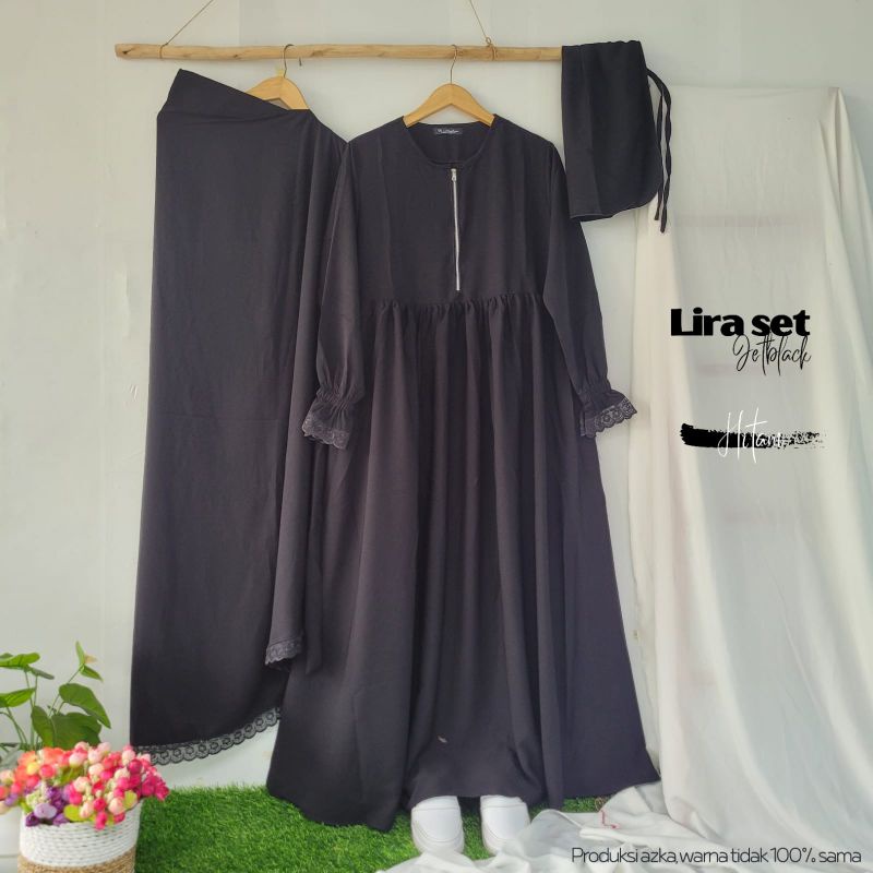 SET GAMIS SYAR'I LIRA JETBLACK ARAB