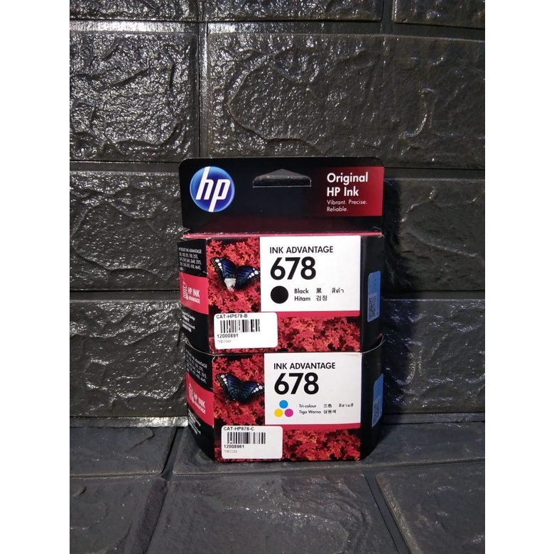 CATRIDGE HP 678 Black & 678 Tri-Color Original Ink Advantage Catridge - Hitam