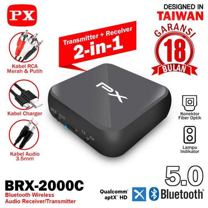 Bluetooth Receiver Transmitter Audio 5.0 HD stereo 2in1 PX BRX-2000C