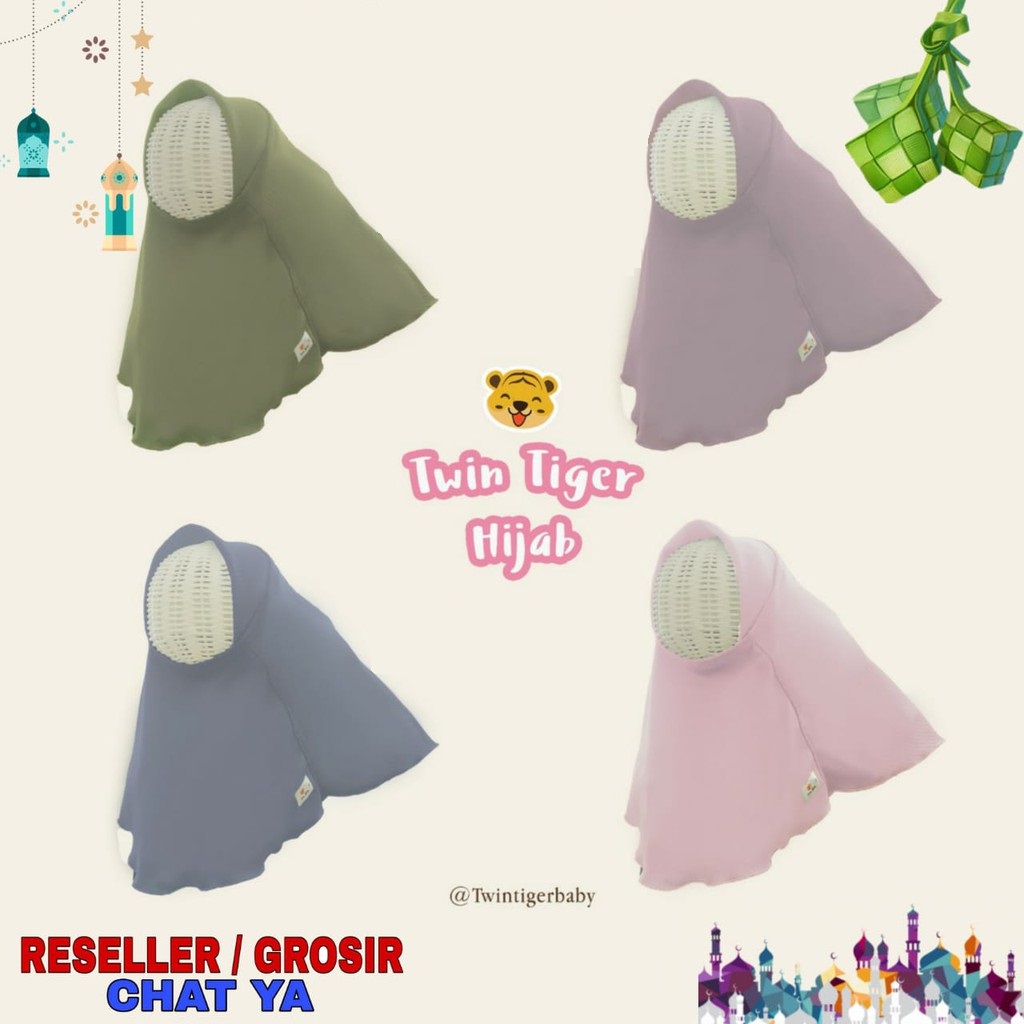 AB04 TWIN TIGER HIJAB anak INSTANT HIJAB BAYI INSTANT HIJAB BAYI JILBAB BAYI HIJAB BAYI SNI 0-6 Thn