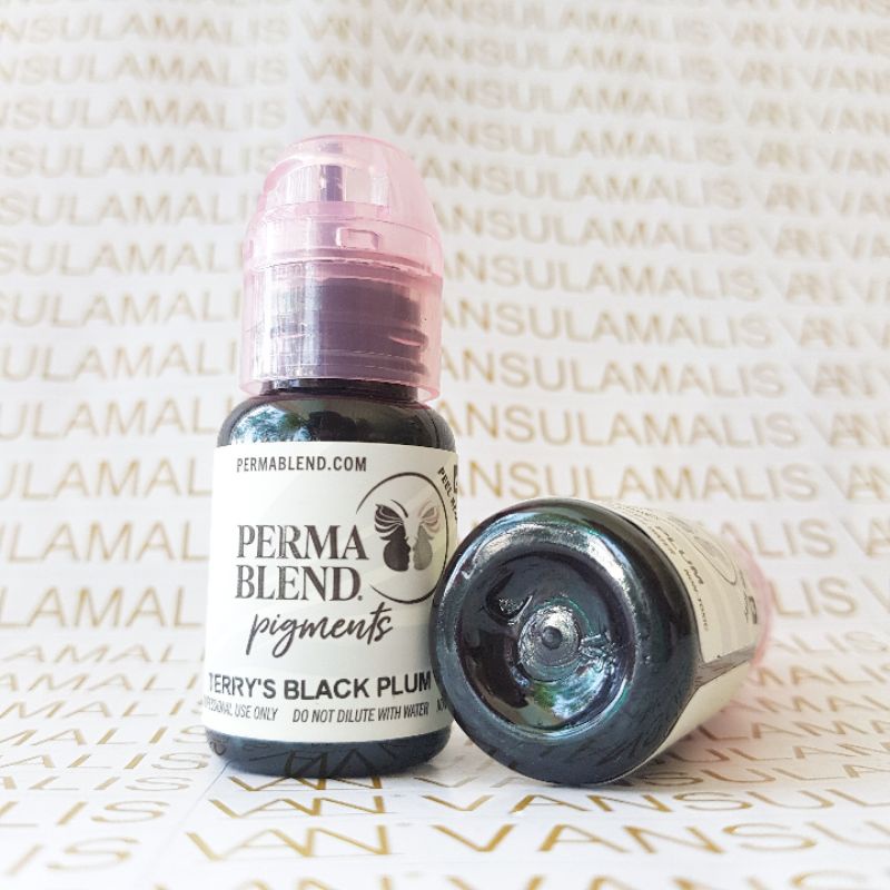 Tinta Sulam Alis Original Permablend - Terry's Black Plum Made in USA 15ml