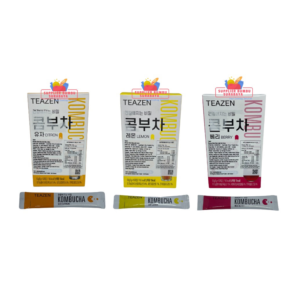 Teazen Kombucha Tea Teh Diet Detox Korea Citron Berry Lemon Kemasan BOX isi 10 Sachet