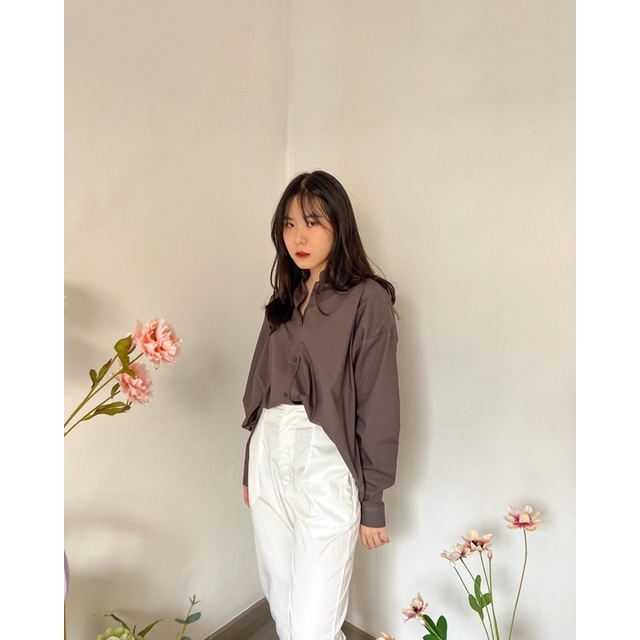 KANON - Kori Boyfriend Shirt - Kemeja kantor / kuliah wanita oversize