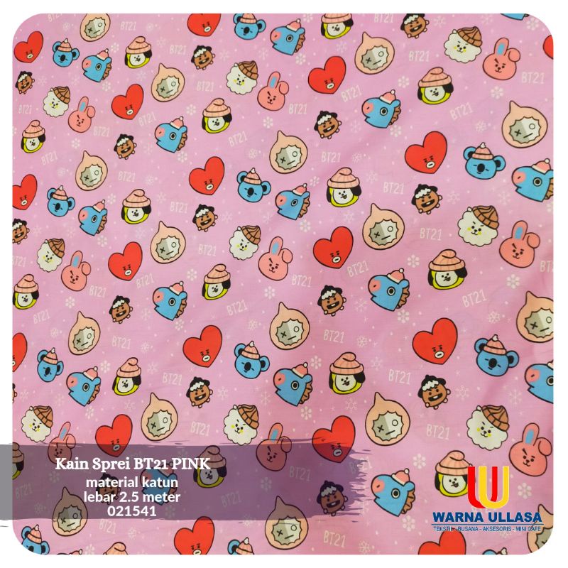 Kain Sprei BT21 Pink
