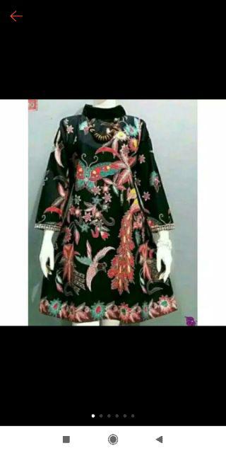 Tunik Batik Super Jumbo Shafira  Ld 136 Cm