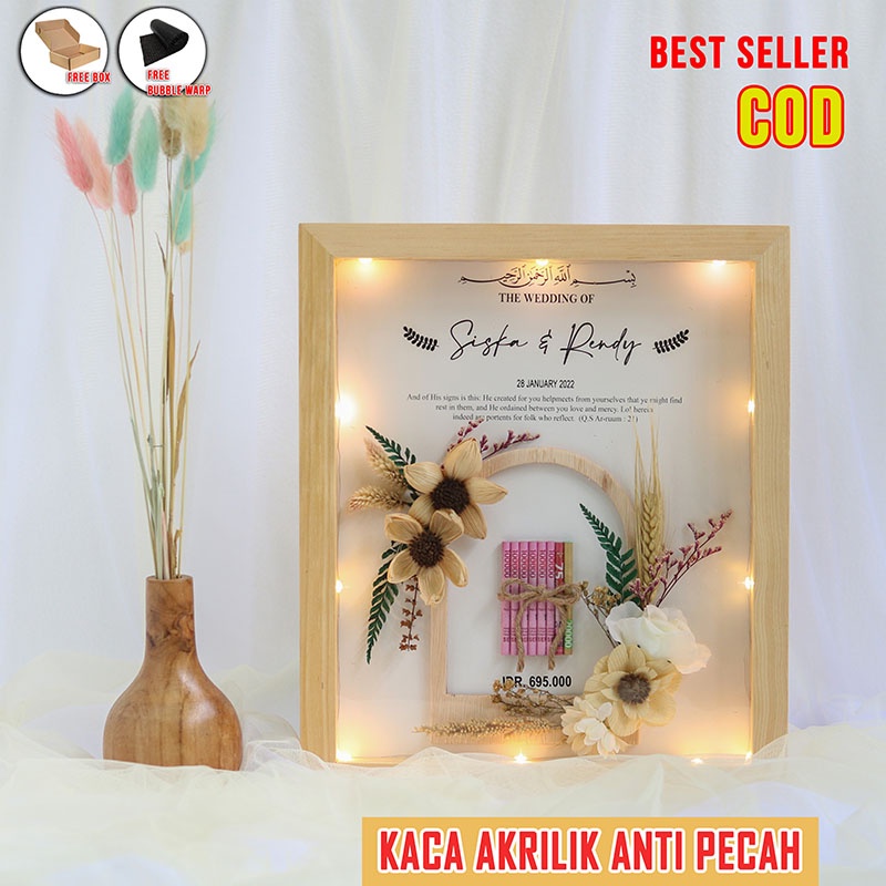 30x40cm Mahar pernikahan bingkai rustic kado wedding mahar wedding