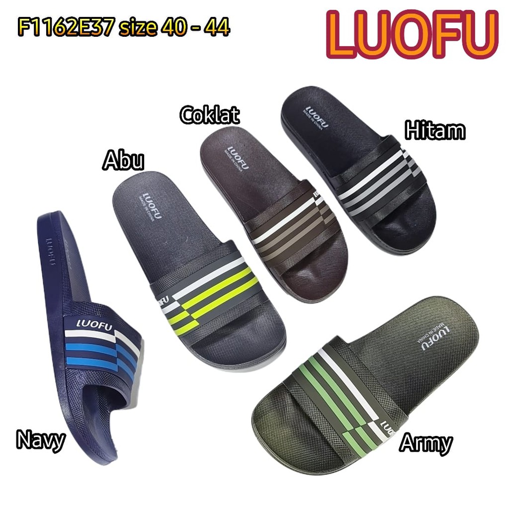 LUOFU ORIGINAL Sandal karet empuk murah pria selop sendal slide cowok import F1162E37