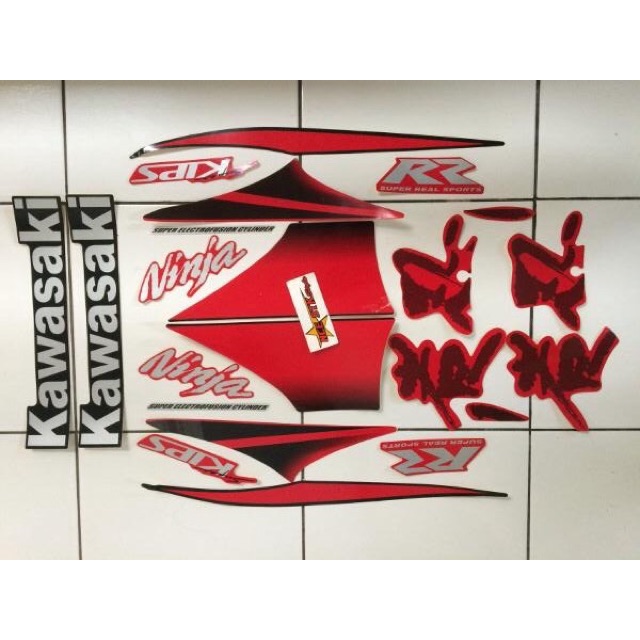 Stiker striping Ninja RR 2010 Merah.