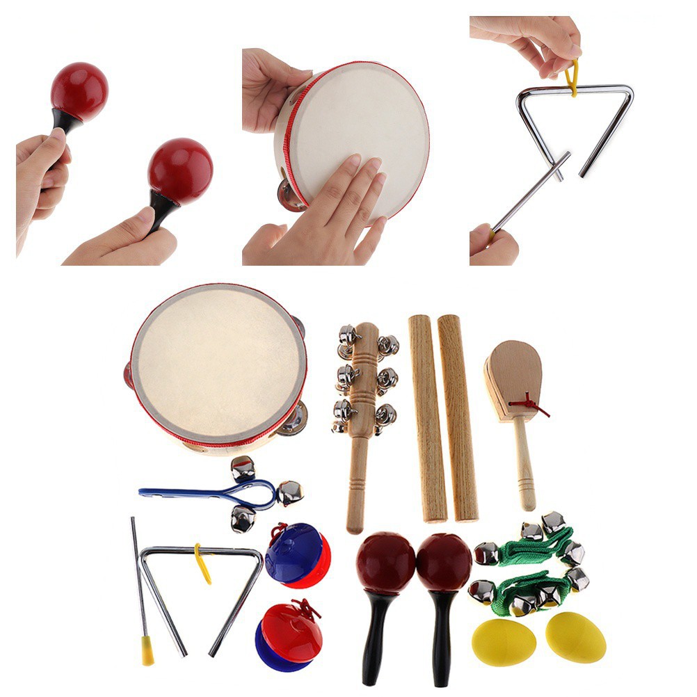 Set Mainan Alat Musik Drum Tamborin 10 Tipe Untuk Anak