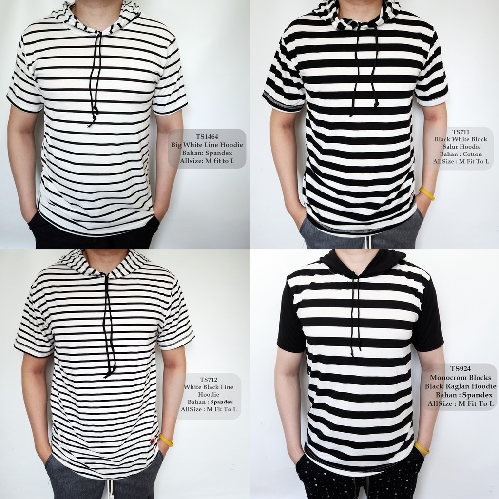 GFS Kaos Pendek Pria / Kaos Hoodie Salur T Shirt Pendek G005