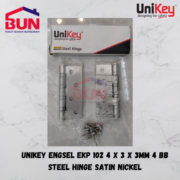 UNIKEY ENGSEL EKP 102 4 X 3 X 3MM 4 BB STEEL HINGE SATIN NICKEL