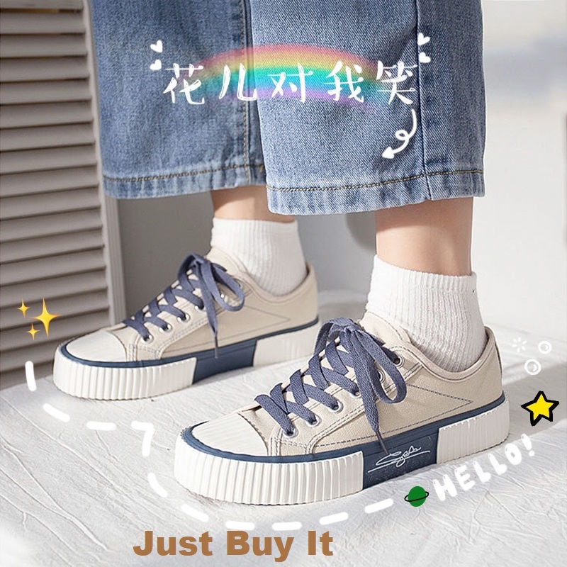 JBI-0250[ Bisa COD ] Sepatu Sneakers Canvas Wanita Original Import sytel Korea-Sepatu Canvas Wanita Import sytel Korea High Quality