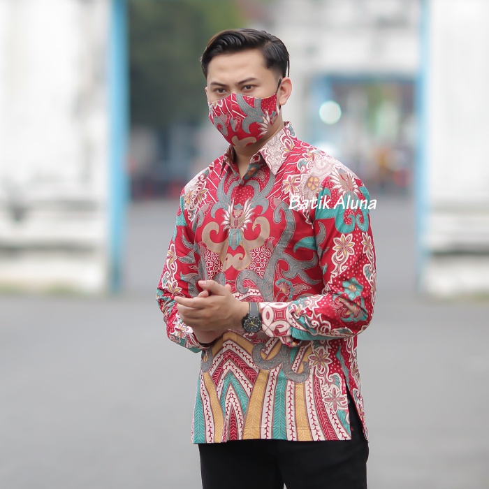 Batik Alisan Lengan Panjang Pria Premium Solo Pabrik Batik Aluna Sragen PCW 083